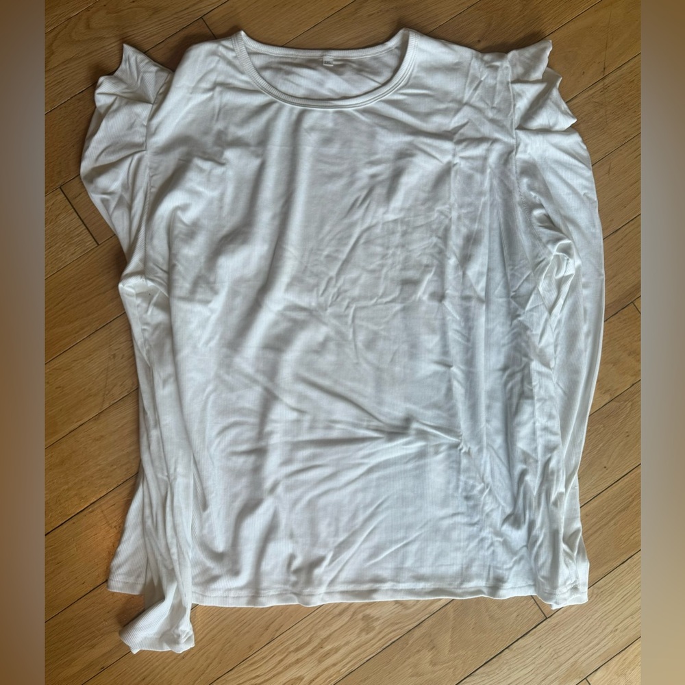 Flutter Shoulder Long Sleeve Shirt- 2XL